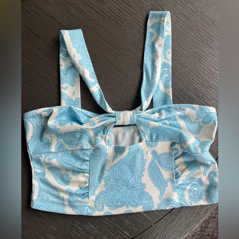 Blue & White Paisley Top